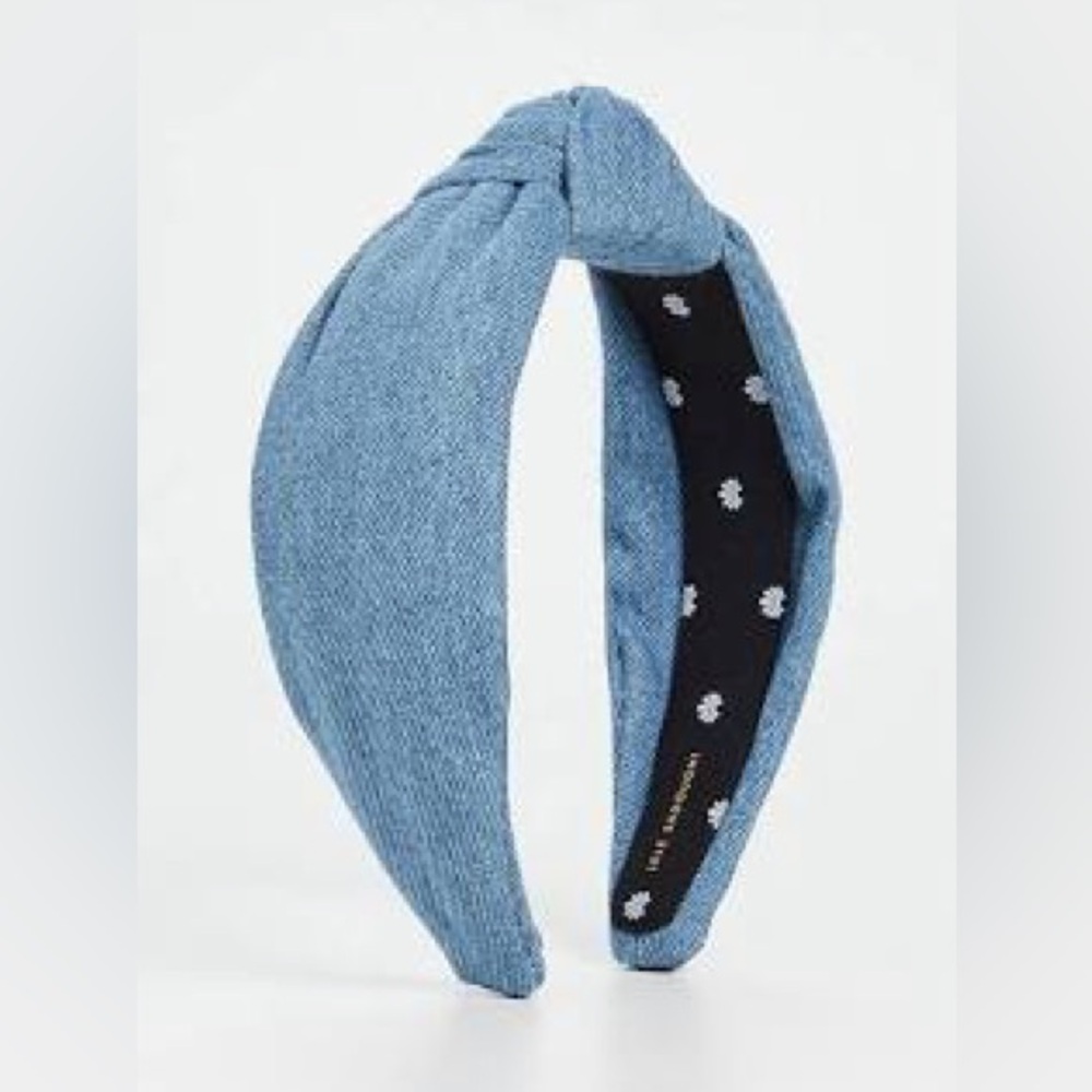 Lele Sadoughi Blue Knotted Light Denim Headband